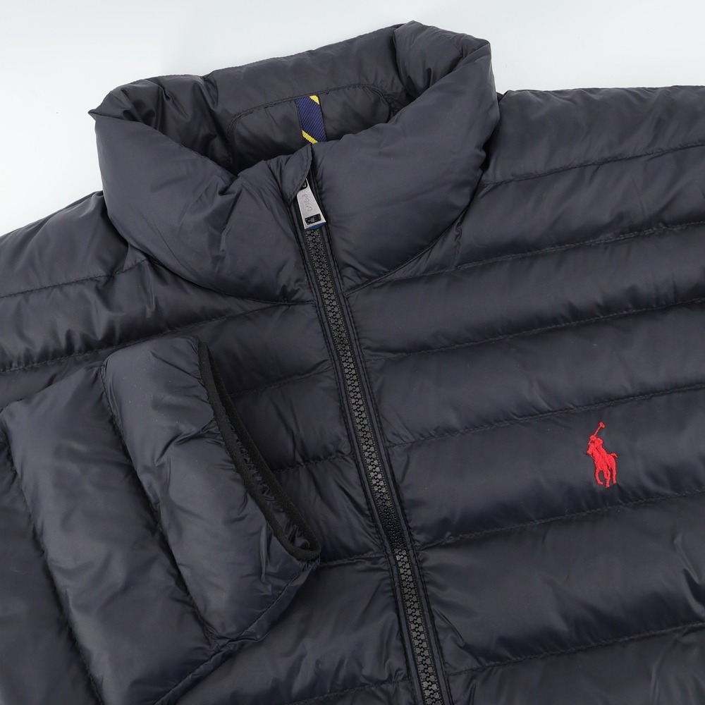 Polo Ralph Lauren Packable Down Puffer Jacket Navy Long Sleeve Mens M